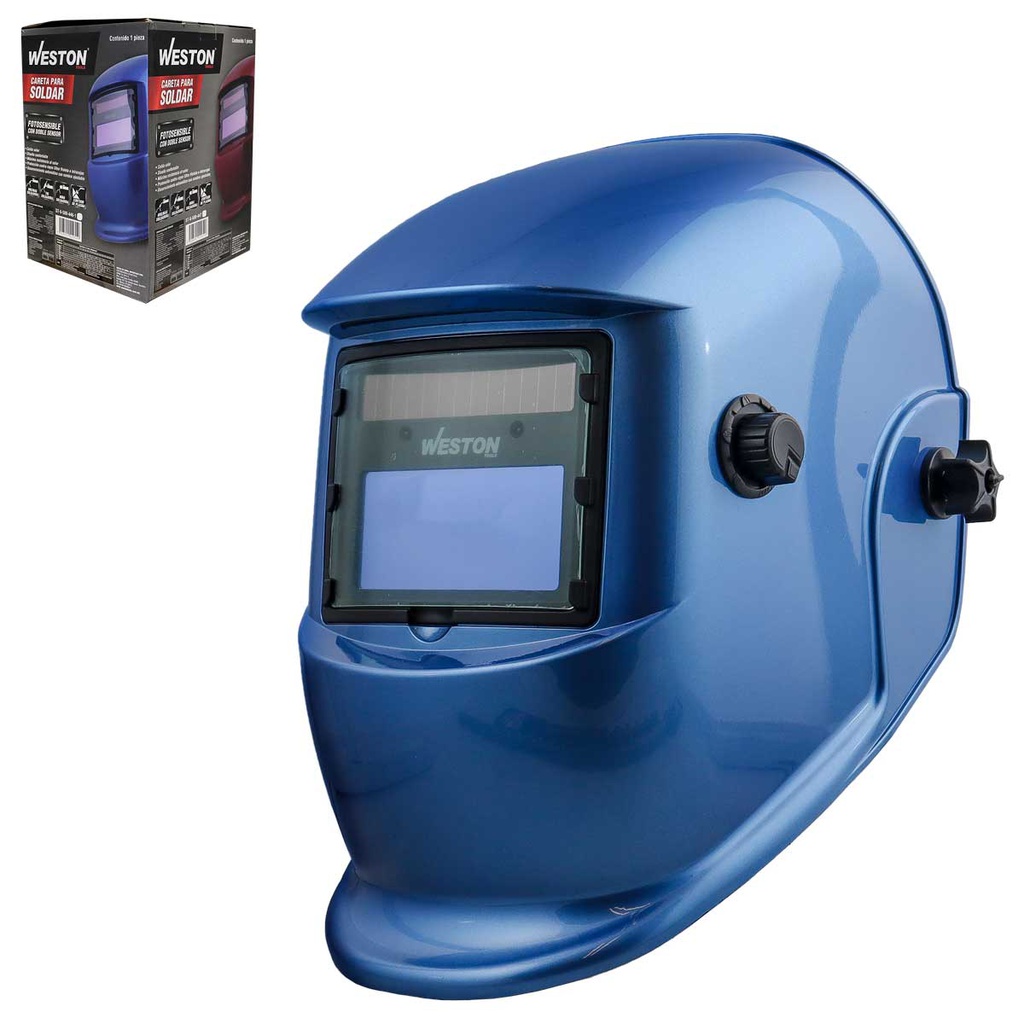 CARETA P/SOLDAR ELEC. SENCILLA COLOR AZUL