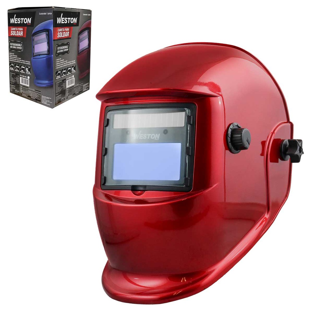 CARETA P/SOLDAR ELEC. SENCILLA COLOR ROJO