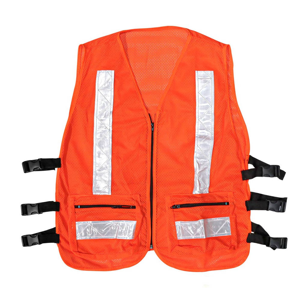 CHALECO MALLA ALTA VISIBILIDAD DE POLIESTER Y REFLEJANTE DE 2" NARANJA - UNITALLA