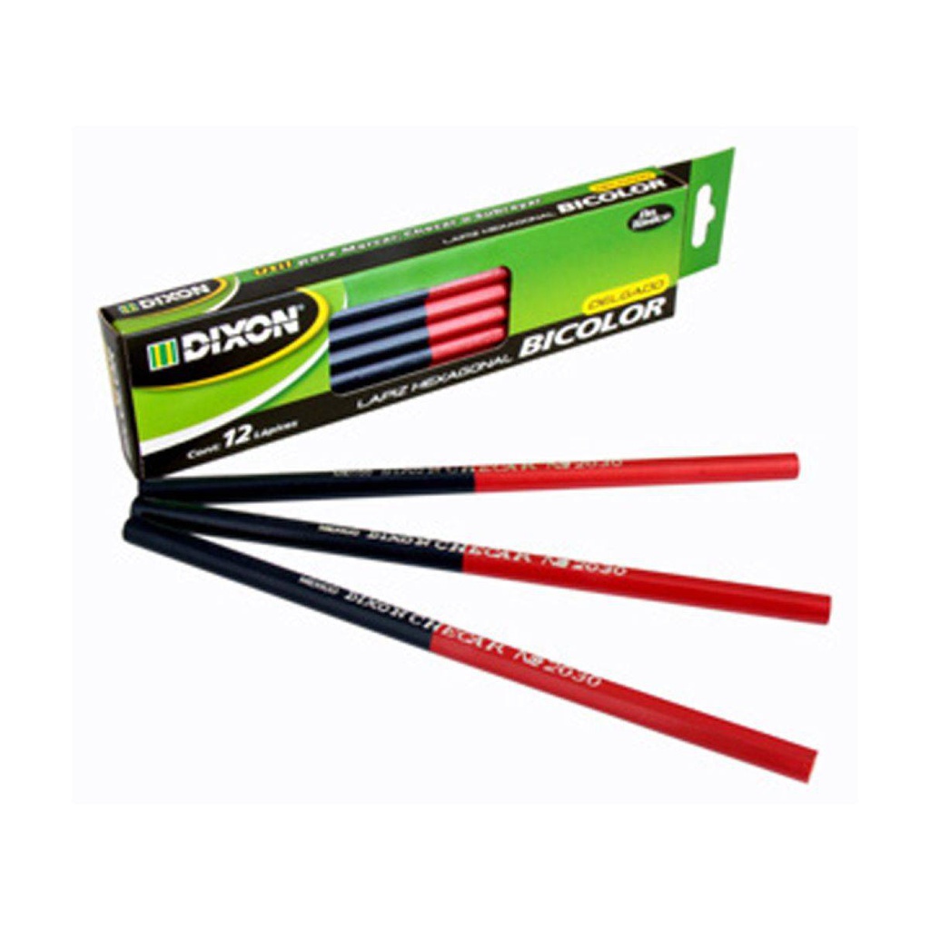 LAPIZ BICOLOR HEXAGONAL DIXON GRUESO CAJA C/10PZS (PRECIO X CAJA)