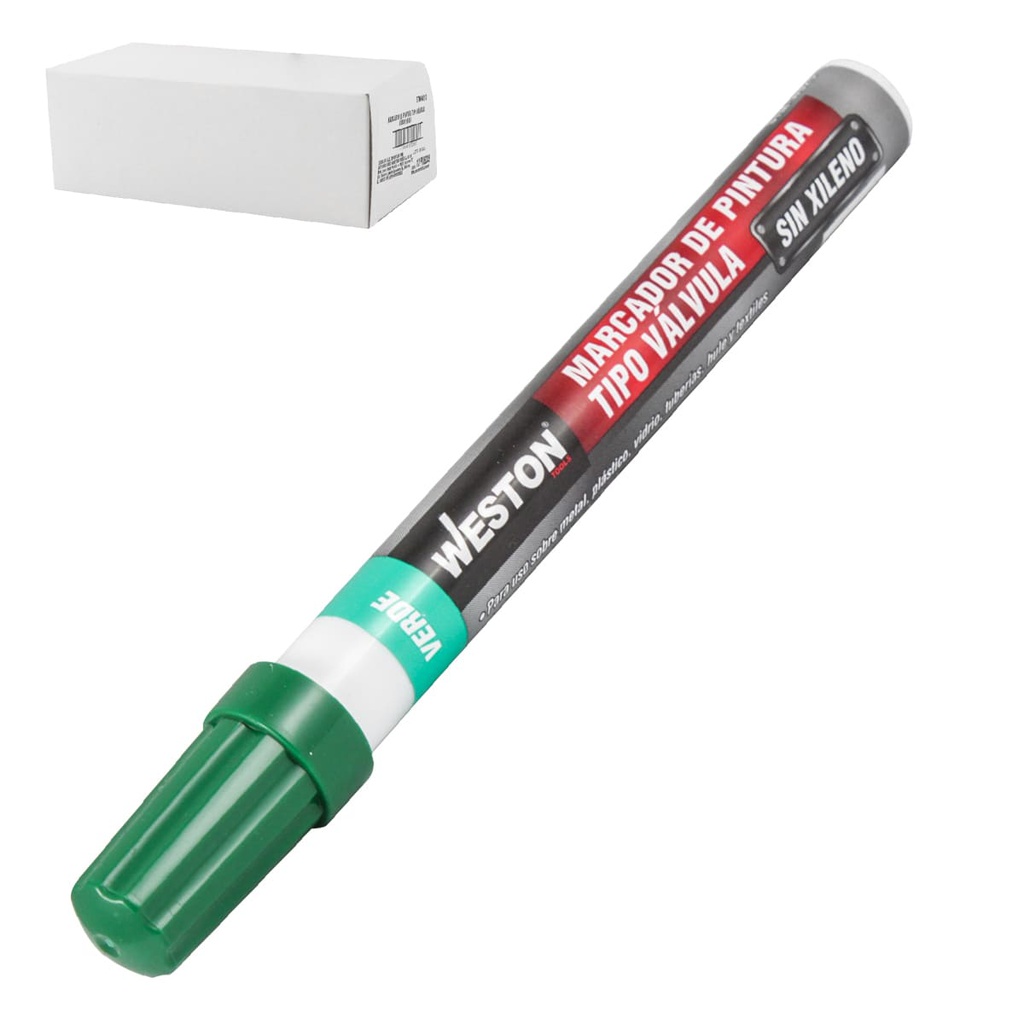 MARCADOR DE PINTURA TIPO VALVULA VERDE (CAJA C/12 - PRECIO X PZA)