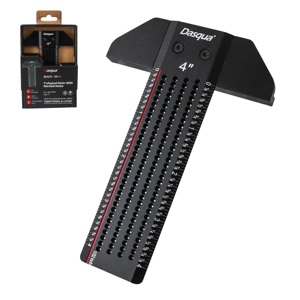 REGLA DE ALUMINO EN FORMA DE T CON AGUJEROS PARA MARCADO 4"