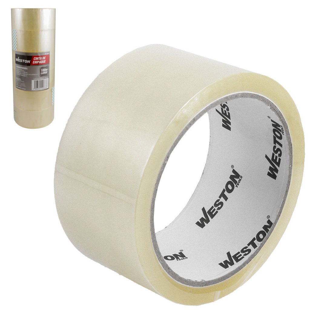 CINTA DE EMPAQUE TRANSPARENTE  mm X 100M            