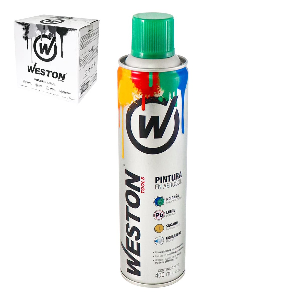 PINTURA AEROSOL VERDE CLARO 400ml (Caja C/12 pzs)