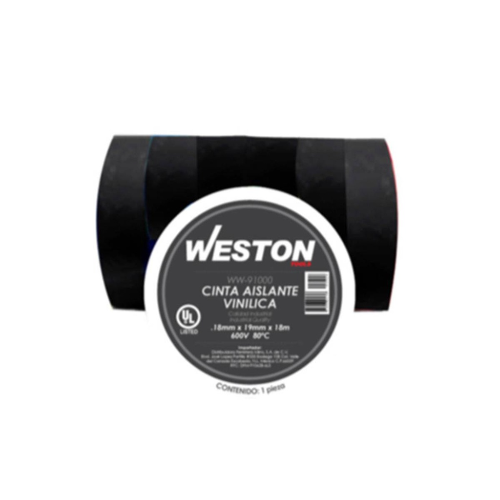 CINTA PARA AISLAR 18 m X 19 mm COLOR VERDE (10 PIEZAS)