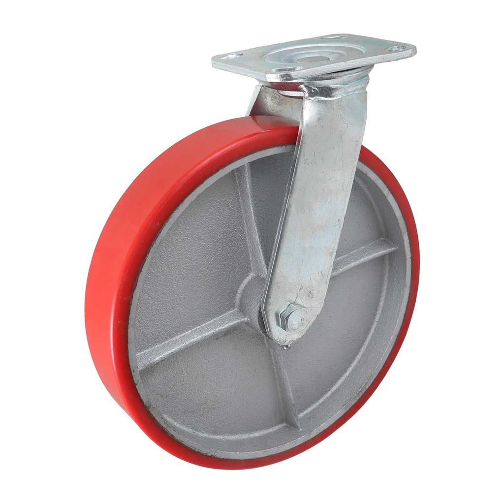 RODAJA FIERRO VACIADO C/PU GIRA. ROJA 10X2"