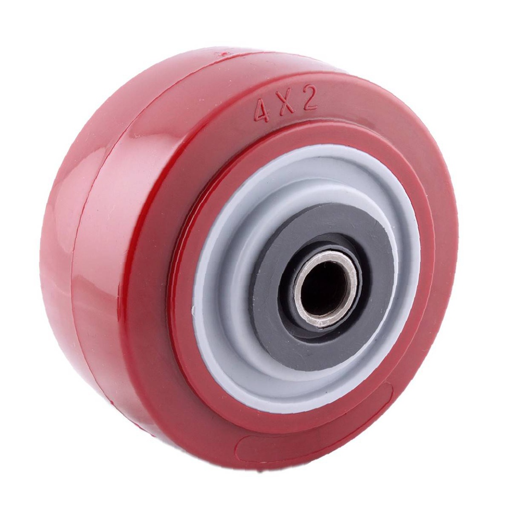 RUEDA MARRON PU 8X2" C/BALERO Y 2 CUBIERTAS PLASTICAS