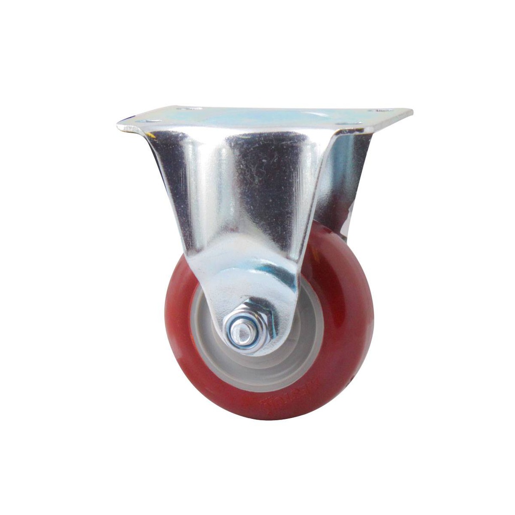 RODAJA MARRON PU FIJA 4X1-1/4"