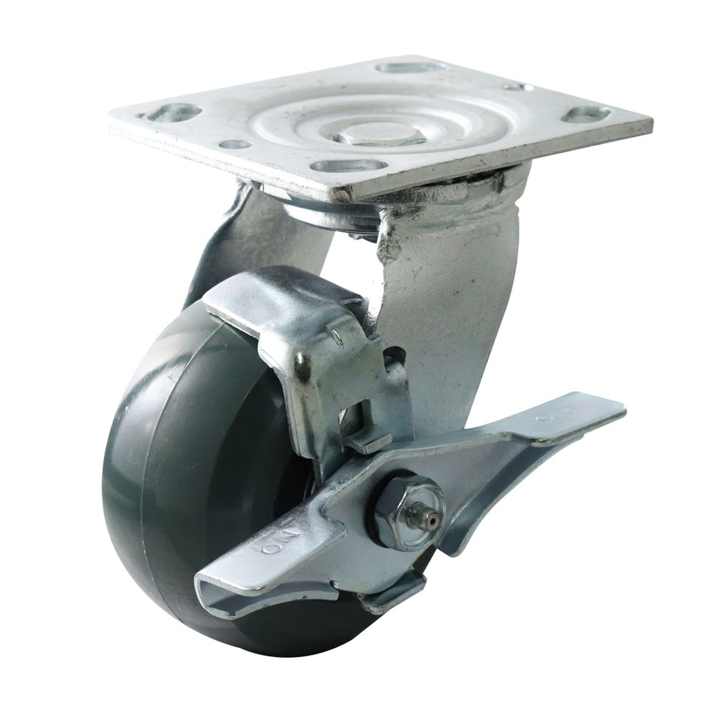 RODAJA PU VERDE C/NAILON GIRA. C/FRENO 4X2" USO RUDO