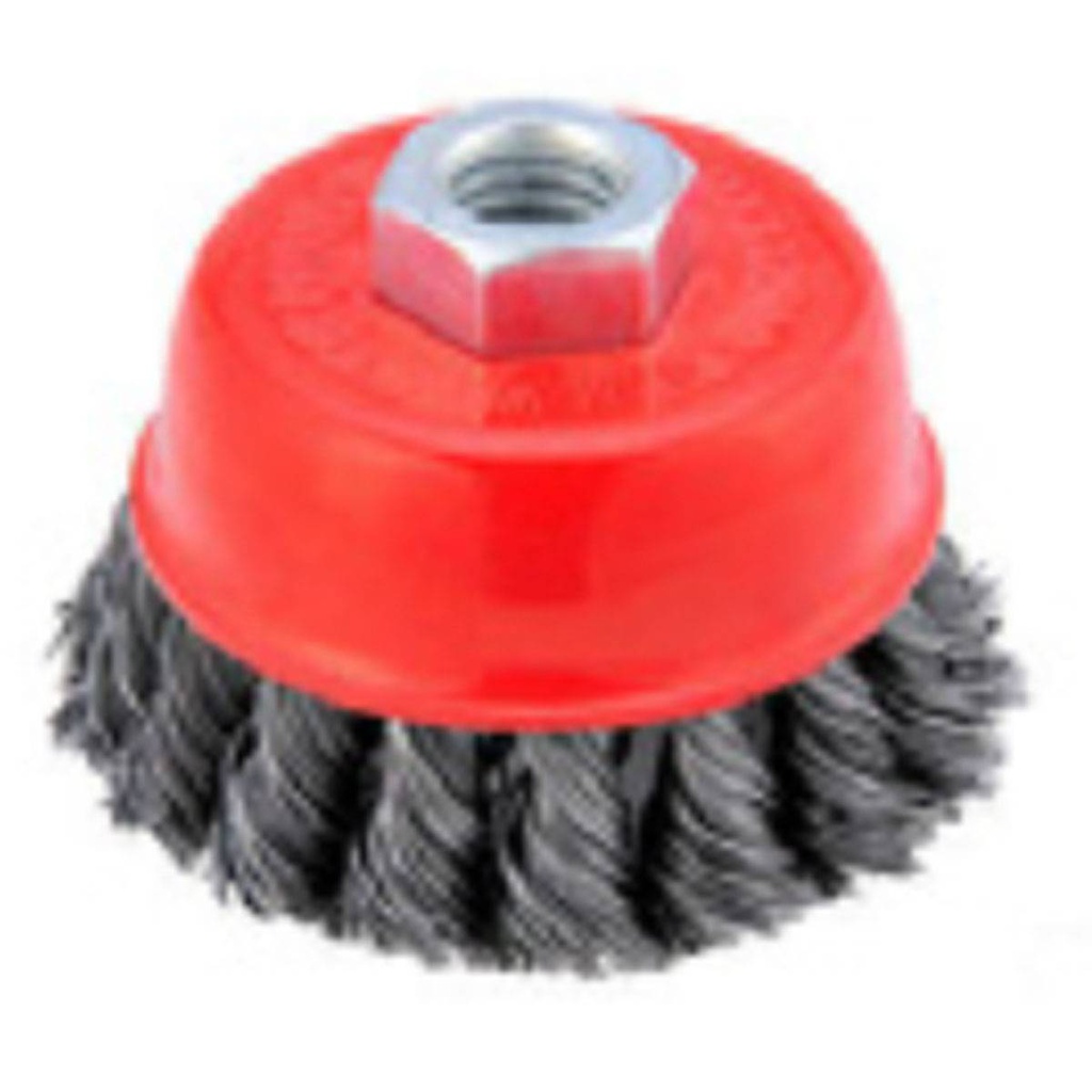 CEPILLO TIPO COPA TRENZADO SIN ARO 3" MULTIROSCA A. AL CARBON .014"