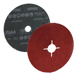 DISCO DE LIJA C60 BARRENO 4.5" X 7/8" CERAMICS PLUS INOX VSM XF885 4 RANURAS