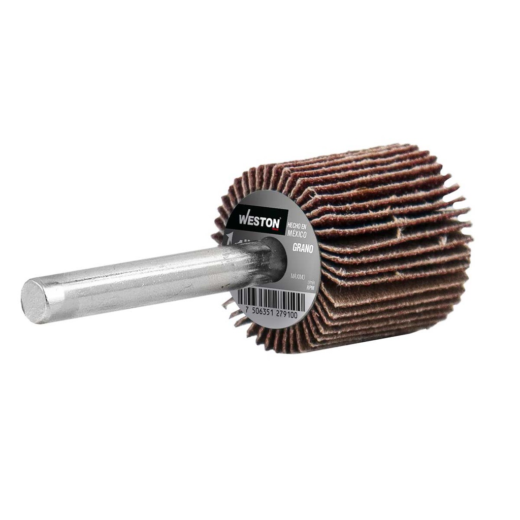 RUEDA FLAP C/VASTAGO A60 1 X 1 X 1/4 (Precio x pieza - Empaque c/20 pzas)