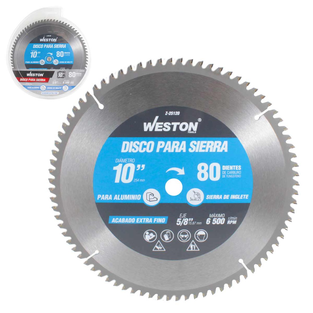 DISCO PARA SIERRA CIRCULAR P/ALUMINIO 10'' X 5/8'' 100DT