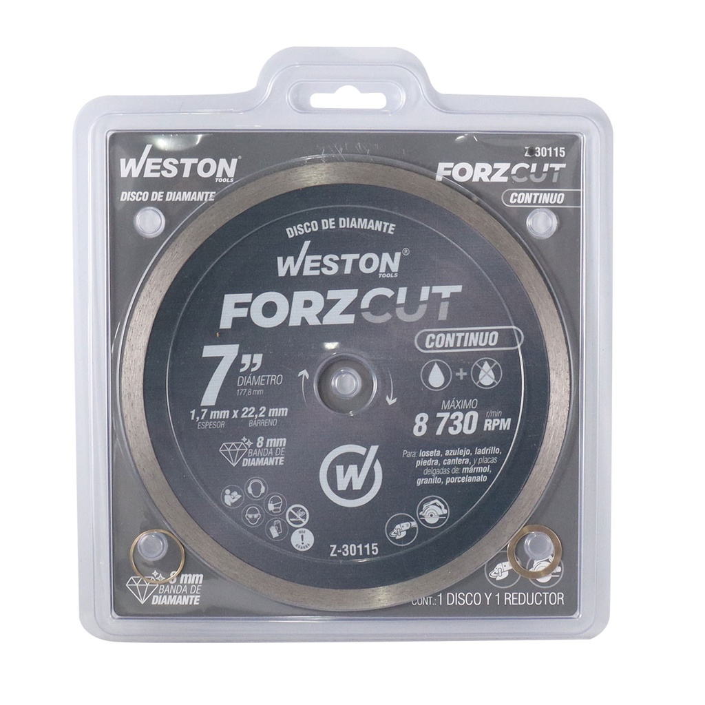 DISCO DE DIAMANTE RIN CONTINUO 7" FORZCUT