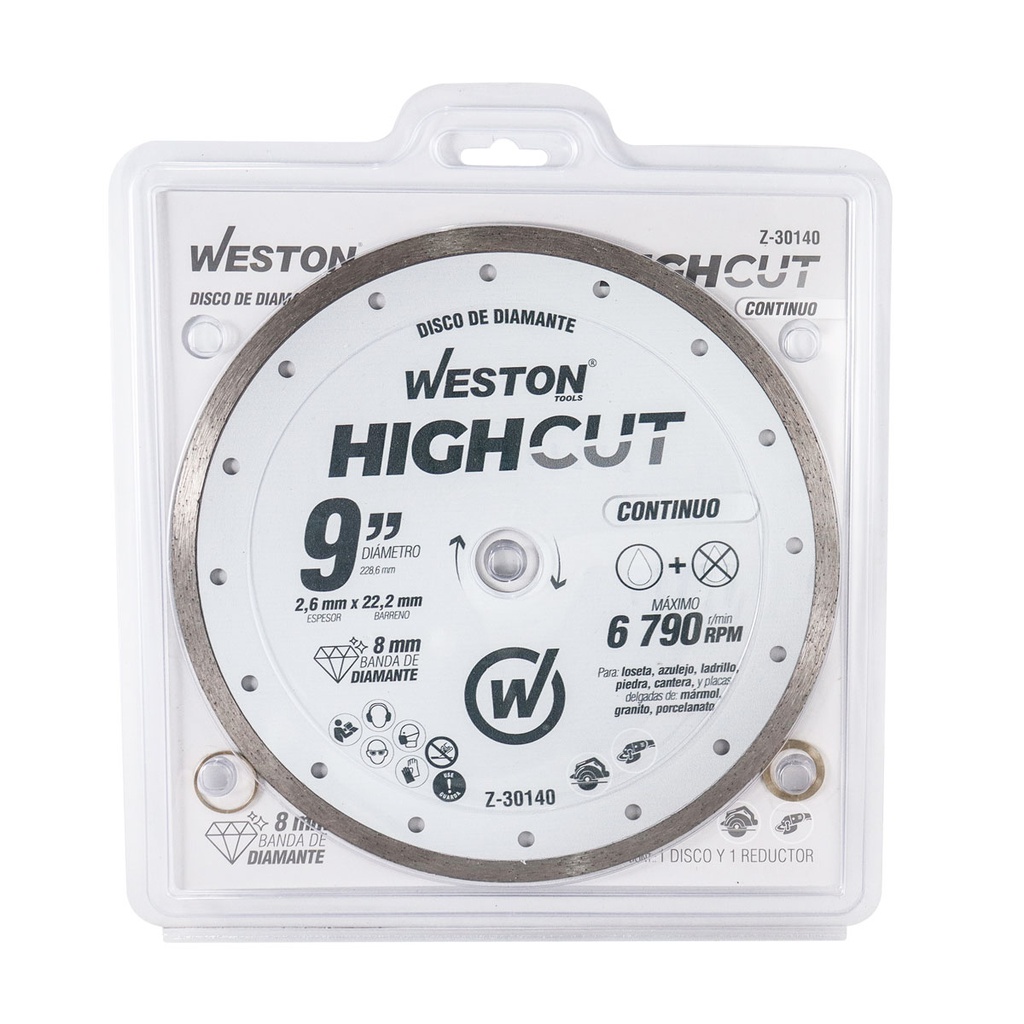 DISCO DE DIAMANTE RIN CONTINUO 9" HIGHCUT