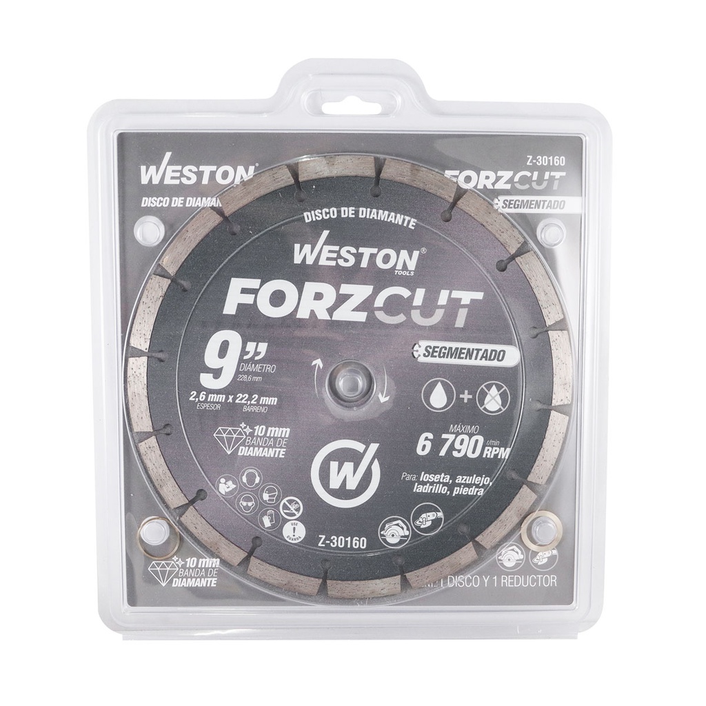 DISCO DE DIAMANTE RIN SEGMENTADO 9" FORZCUT