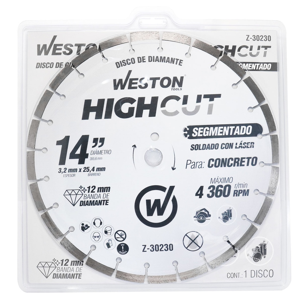 DISCO DE DIAMANTE RIN SEGMENTADO 14" 12/17