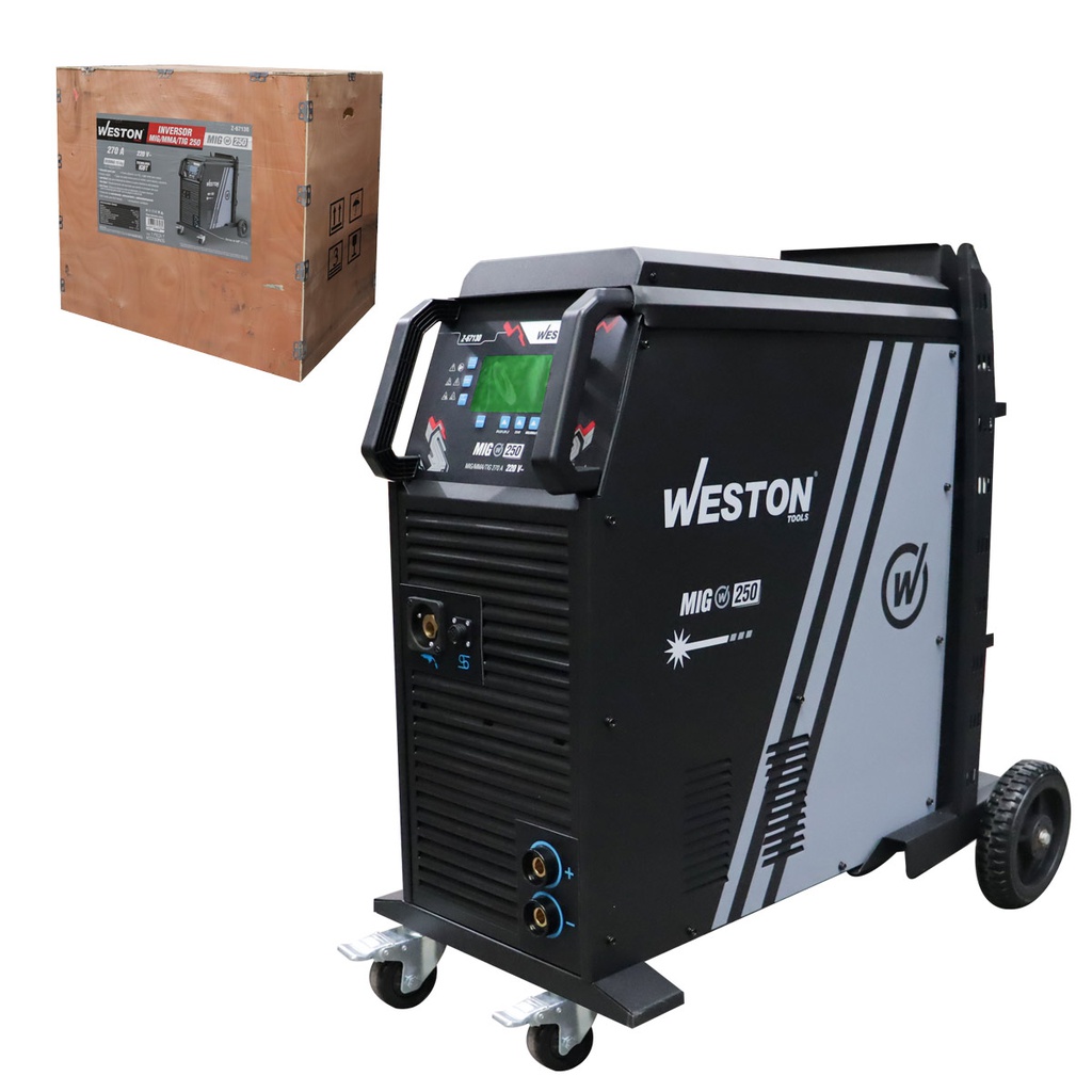 INVERSOR MIG/MMA/TIG 250A 220V 1F P/15KG C/RUEDAS