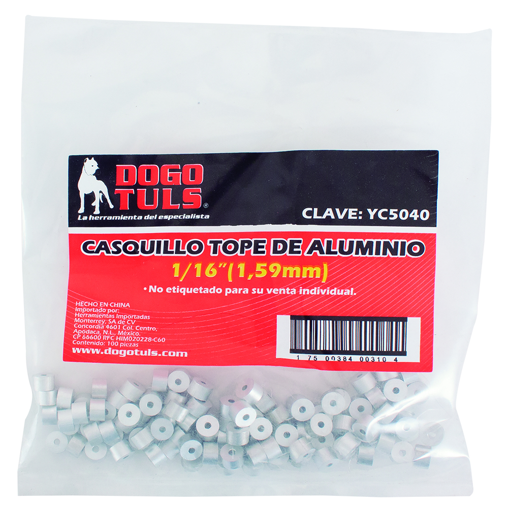CASQUILLO TOPE 1/16" ALUMINIO