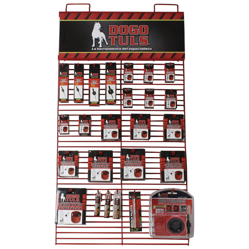 EXHIBIDOR DE SIERRATASAS CON 46 PIEZAS