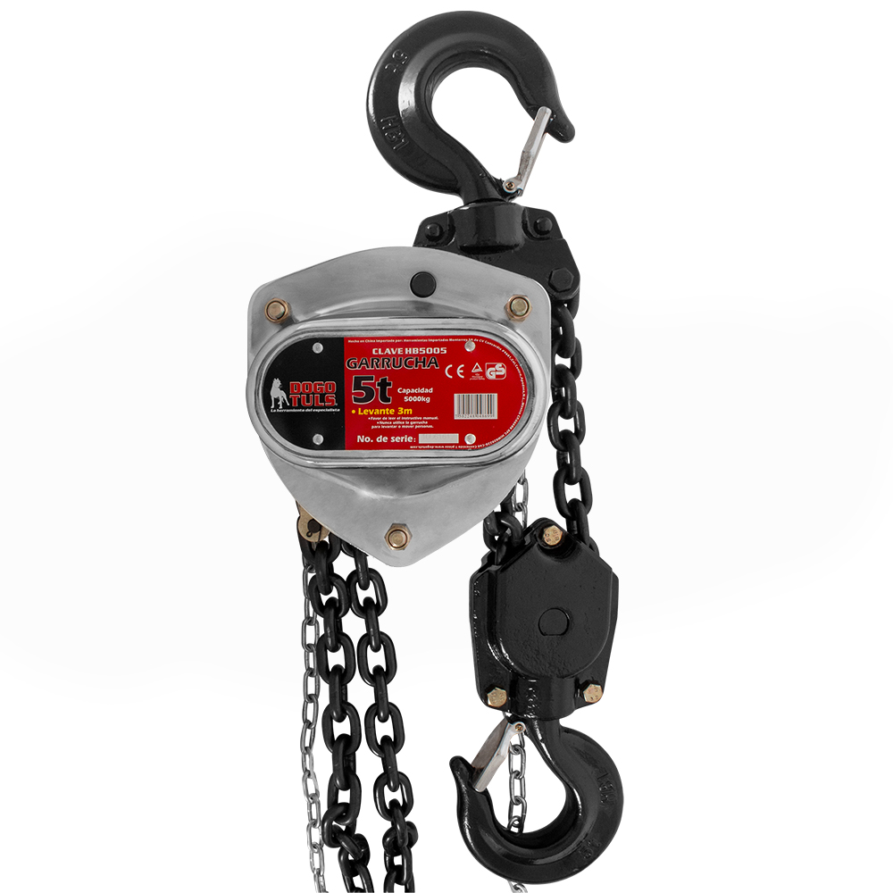 GARRUCHA CROMADA 5 TON X 3 M 4:1