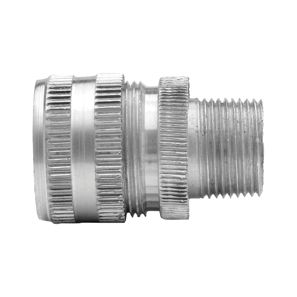 CONECTOR GLANDULA ALUMINIO MACHO 1 1/4”   ENTRADA DE CABLE   3/8” A 1/2”