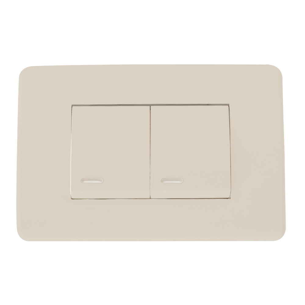 APAGADOR DOBLE CON PLACA MARFIL 36 mm  10 A  250 V