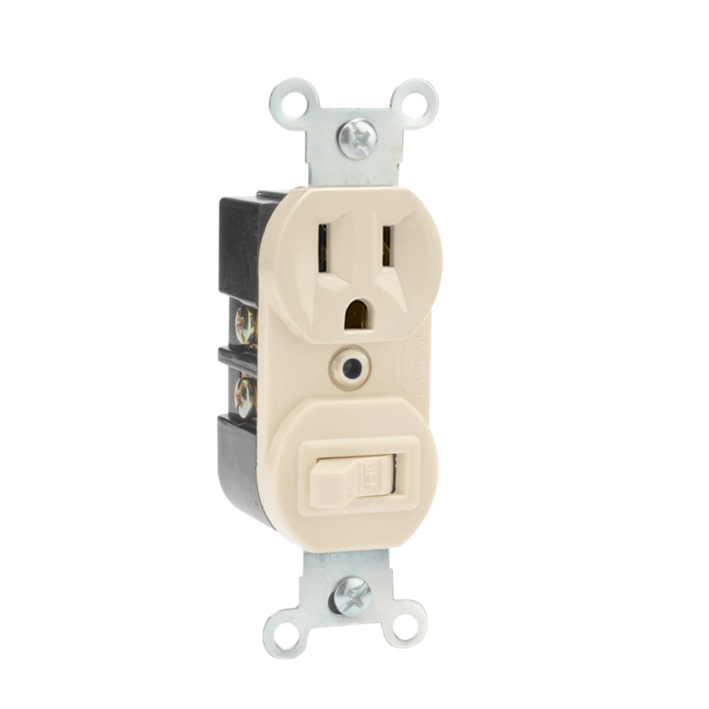 APAGADOR CON CONTACTO ATERRIZADO BLANCO