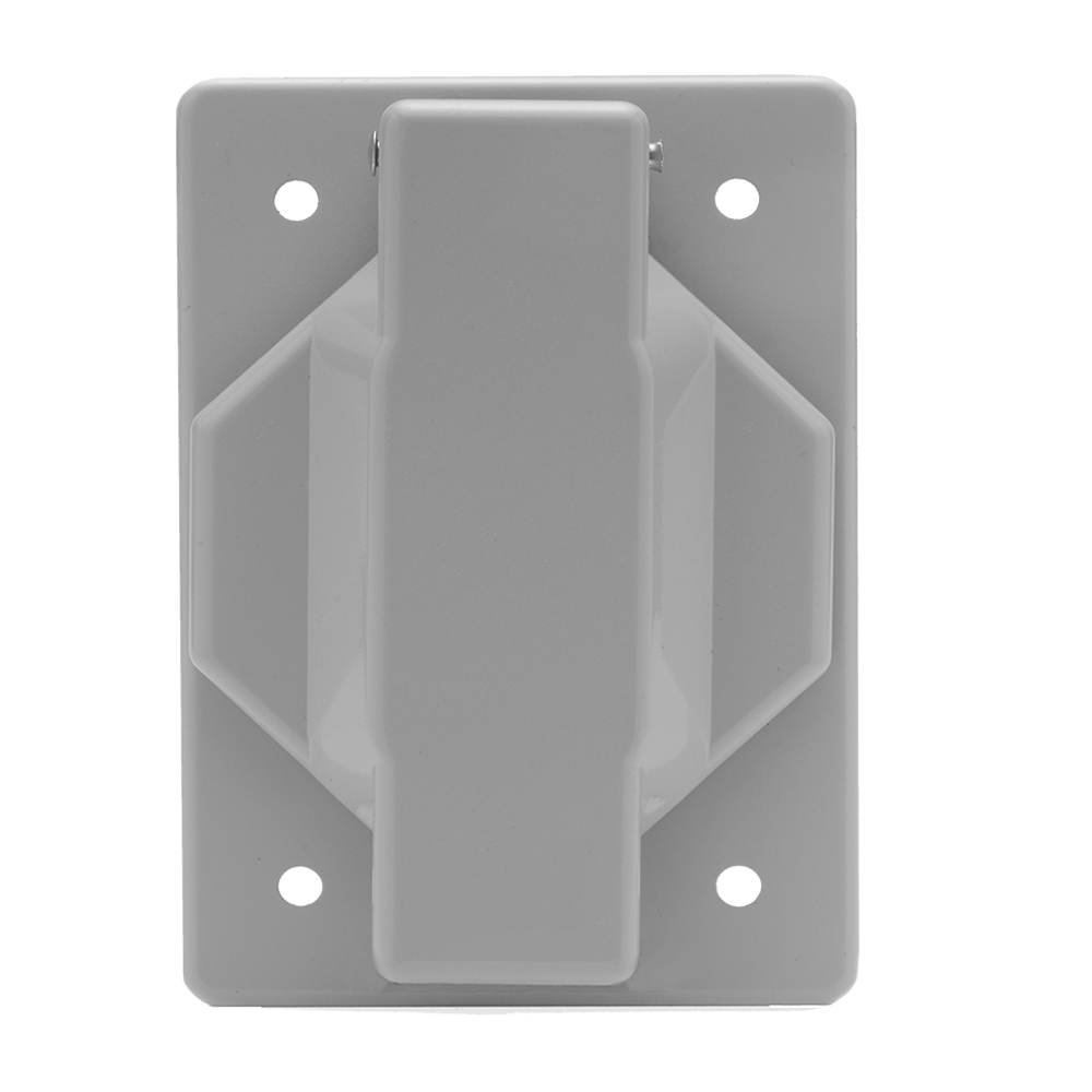 PLACA DE ALUMINIO GRIS PARA RECEPTACULO SENCILLO C/TAPA 40mm
