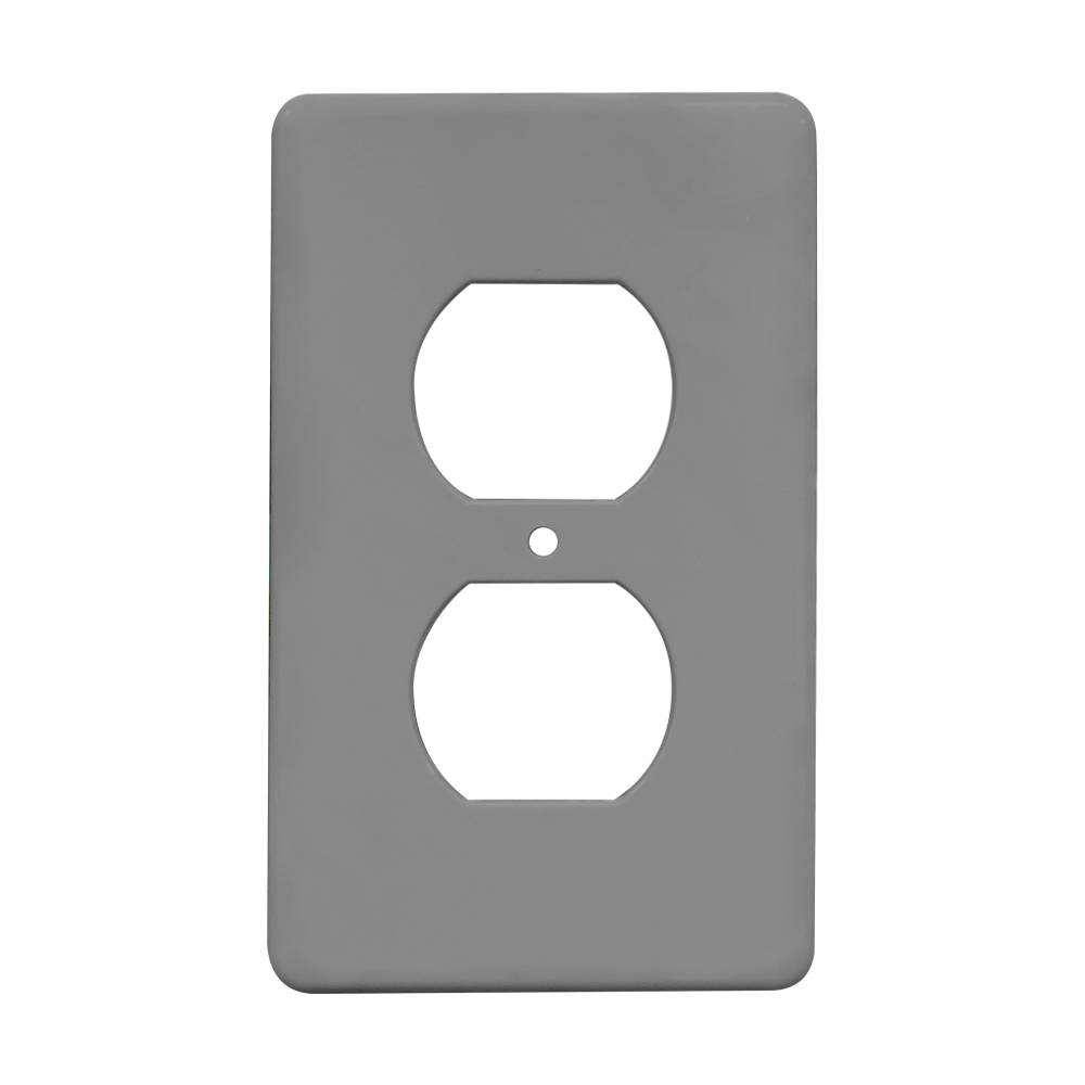 TAPA NO METALICA PESADA RECTANGULAR PARA 1 TOMA DOBLE VERDE