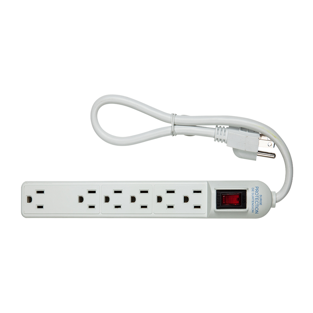 BARRA MULTICONTACTO 4+2 TOMAS CON SUPRESOR DE 270 JOULES 1875W 