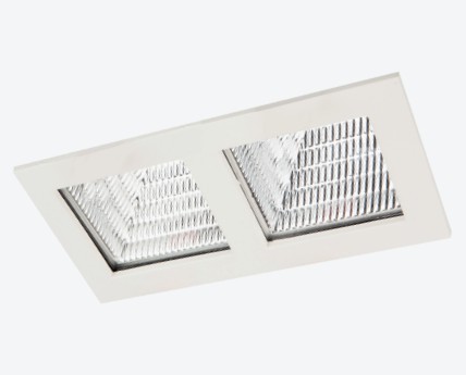 LUMINARIO CUADRADO DE EMPOTRAR LED 2 SALIDAS FIJO ESPECULAR CON REFLECTOR CUADRADO BLANCO 2X10W 110-240V~ 60Hz