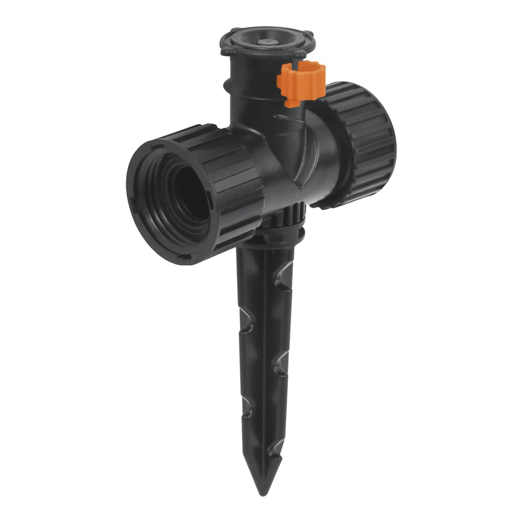 Mini aspersor plastico, dos vias, irrigacion 360°, Truper