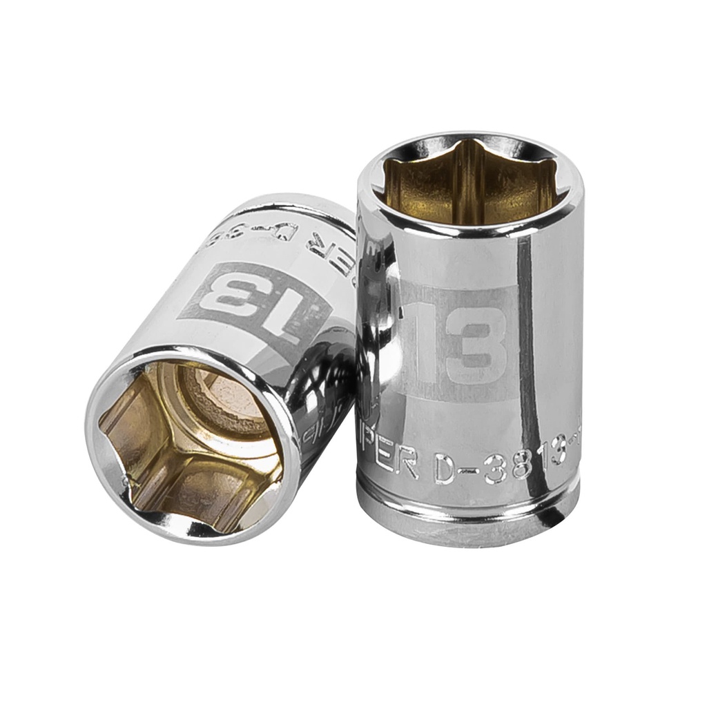 Dado de 13 mm, 6 puntas, cuadro 3/8', Truper