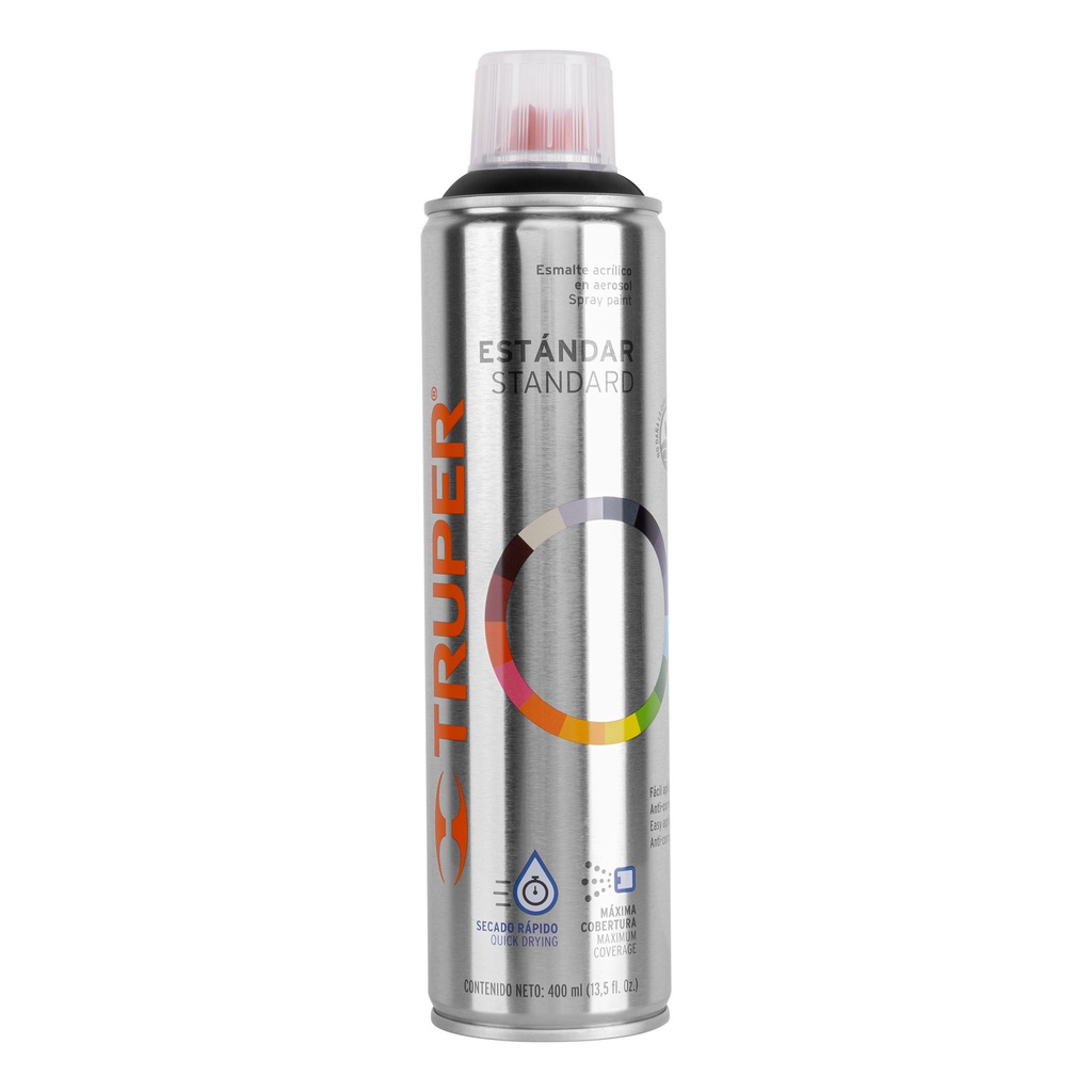 Pintura en aerosol, negro satin, bote esbelto, 400 ml
