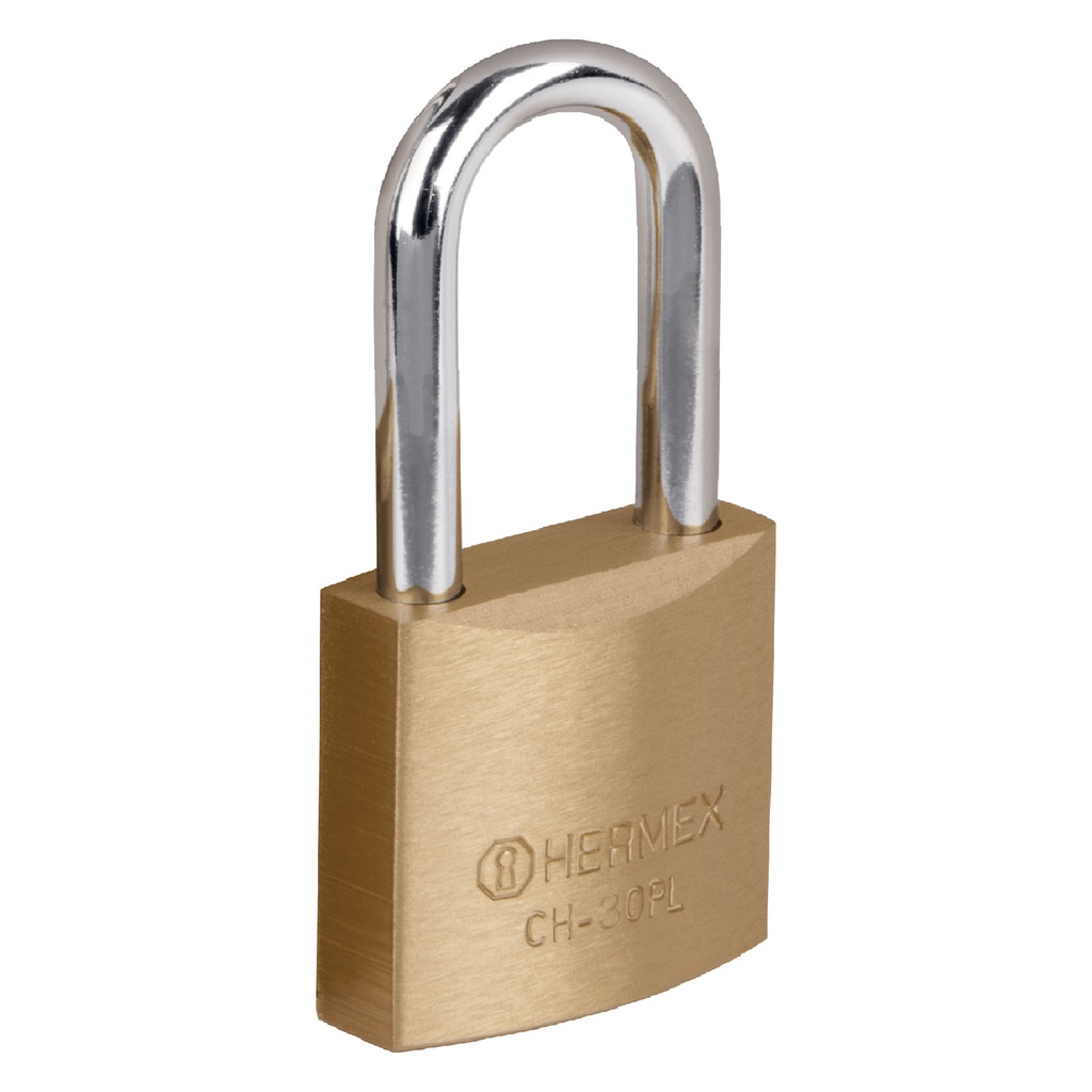 Candado de hierro color laton 30 mm, largo, caja, Basic