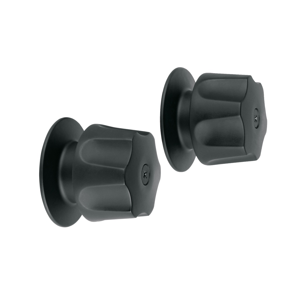 Juego de 2 manerales hex. metalicos negro p/regadera, Basic