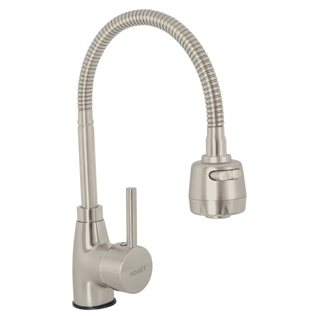 Monomando para fregadero con cuello flexible, satin, Tubig