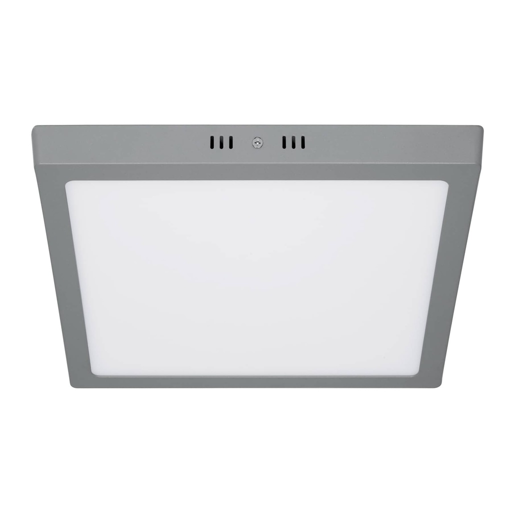 Luminario LED tipo plafon 24 W, cuadrado, luz de dia, gris