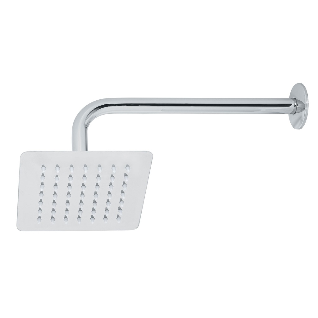 Regadera cuadrada 6', acero inox, con brazo, cromo, Tubig
