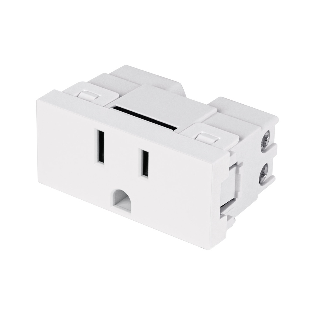 Contacto aterrizado blanco de 1 modulo, linea Lisboa