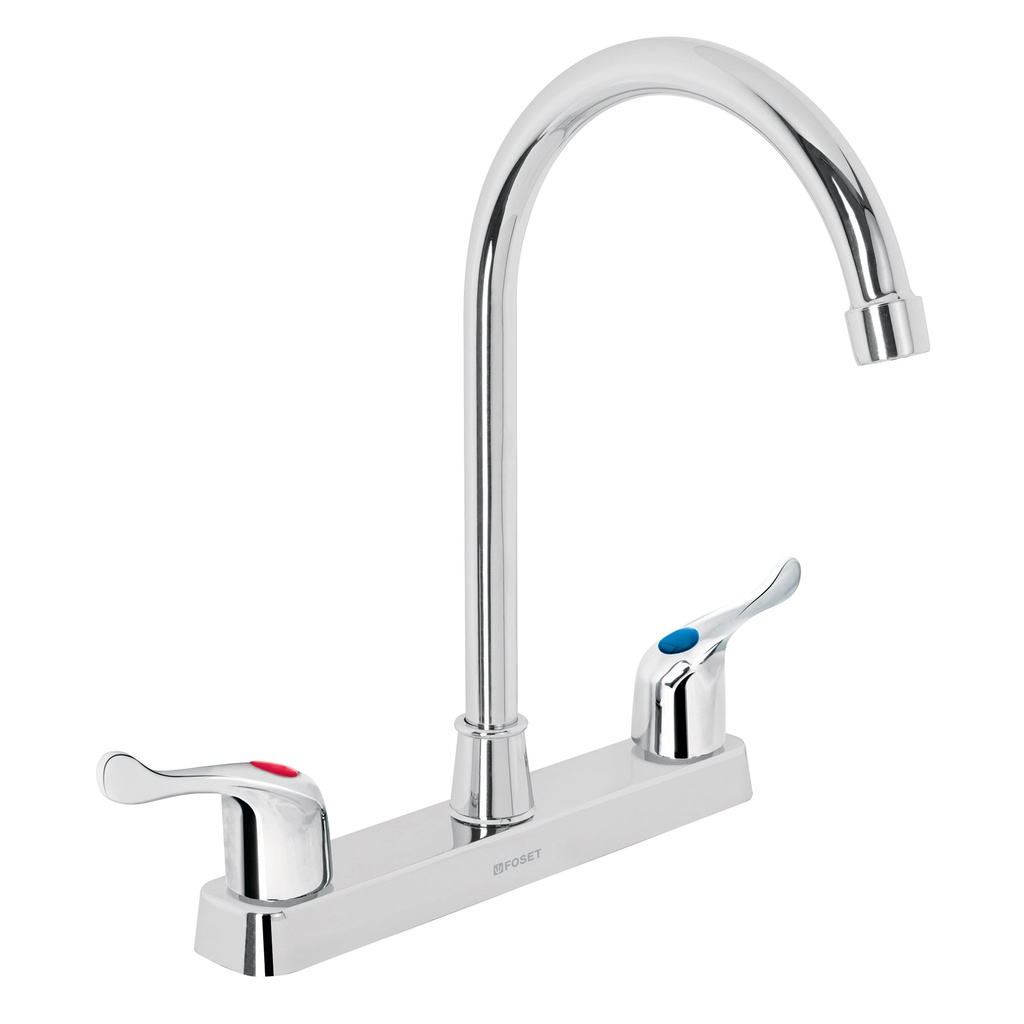 Mezcladora plastica 8' cuello alto para fregadero, palanca