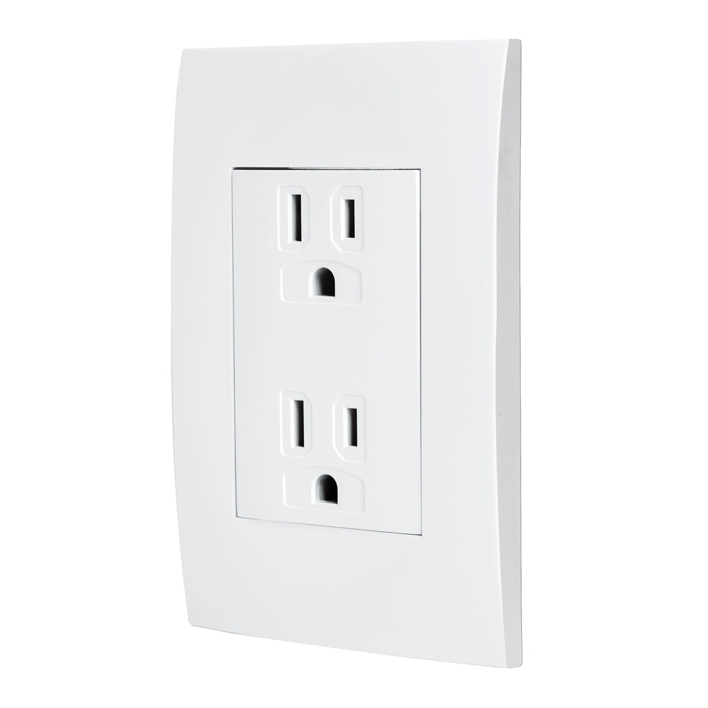 Contacto duplex, 2 polos + tierra, linea Oslo, blanco