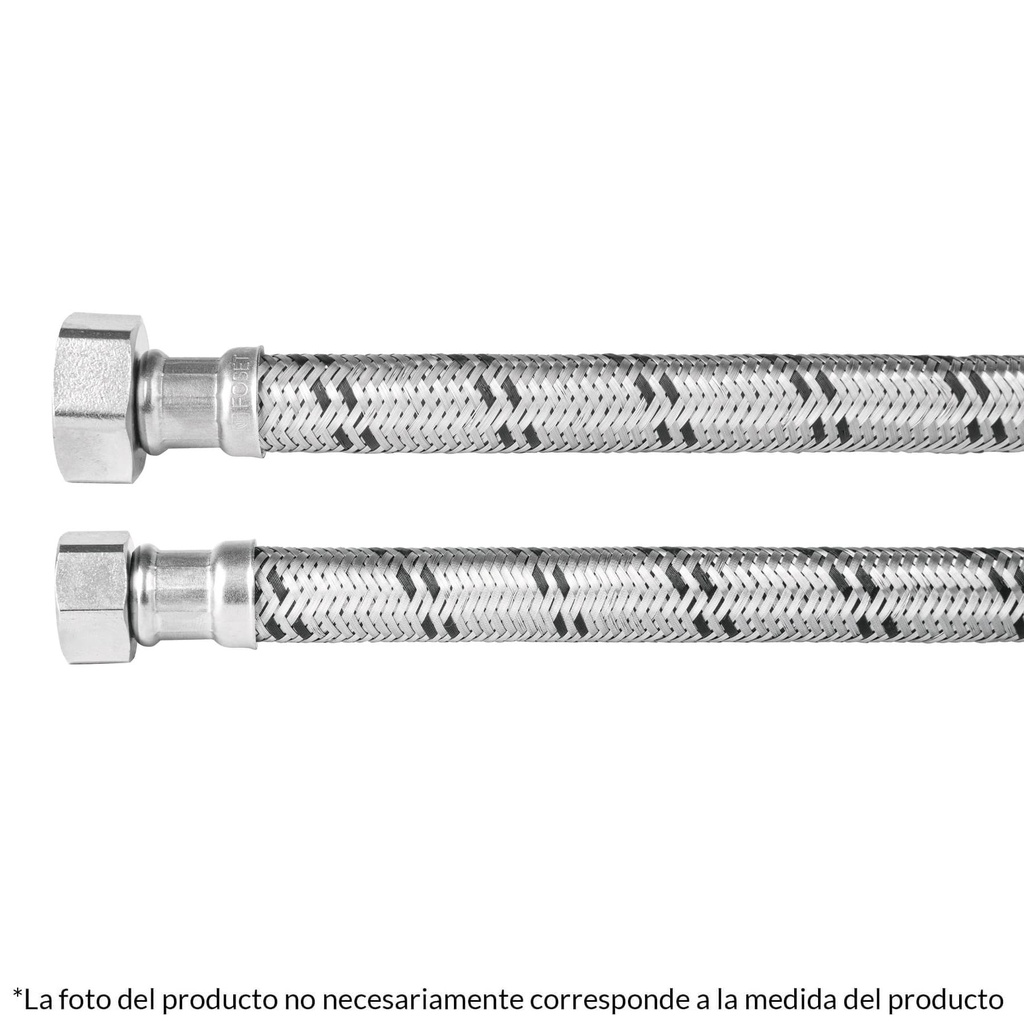 Manguera para boiler, acero inox, 1/2'x3/4', 80 cm, Foset