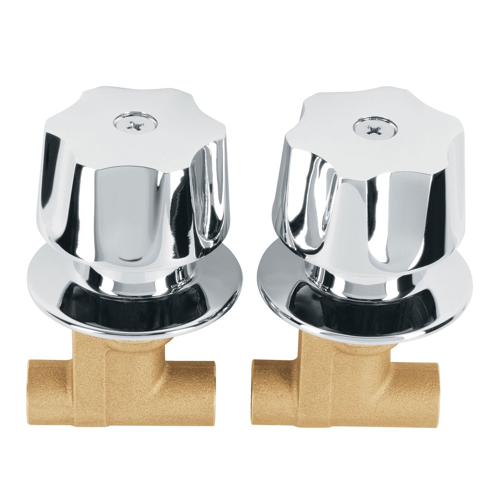 Juego llaves empotrar soldables, maneral metalico, Foset