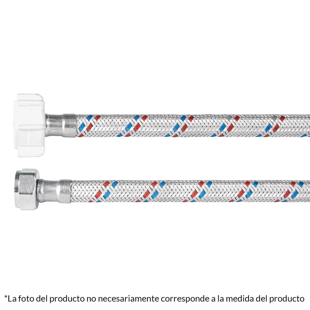 Manguera p/WC, aluminio, 1/2'x7/8' plast/metal, 50 cm, Basic