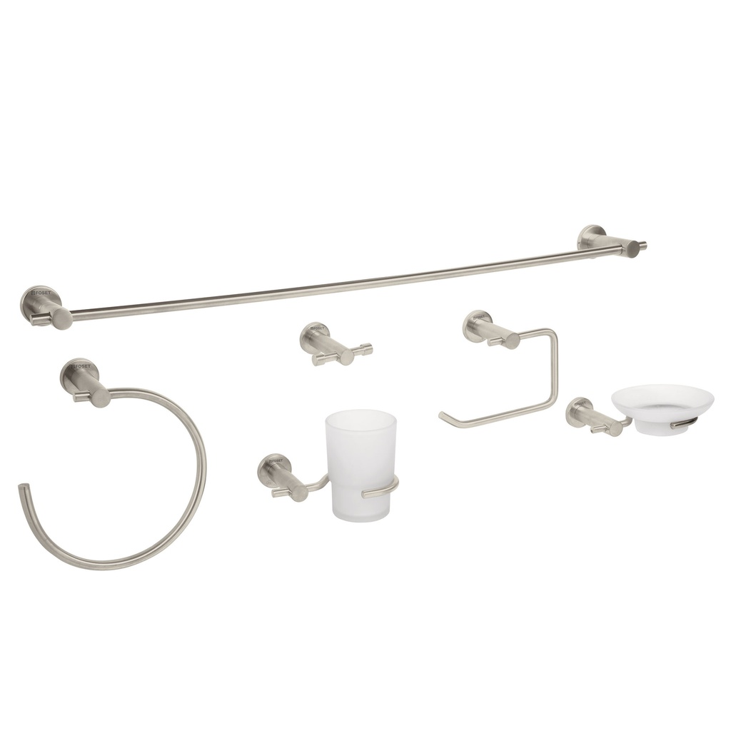 Juego de 6 accesorios para baño acabado satin, Foset Element