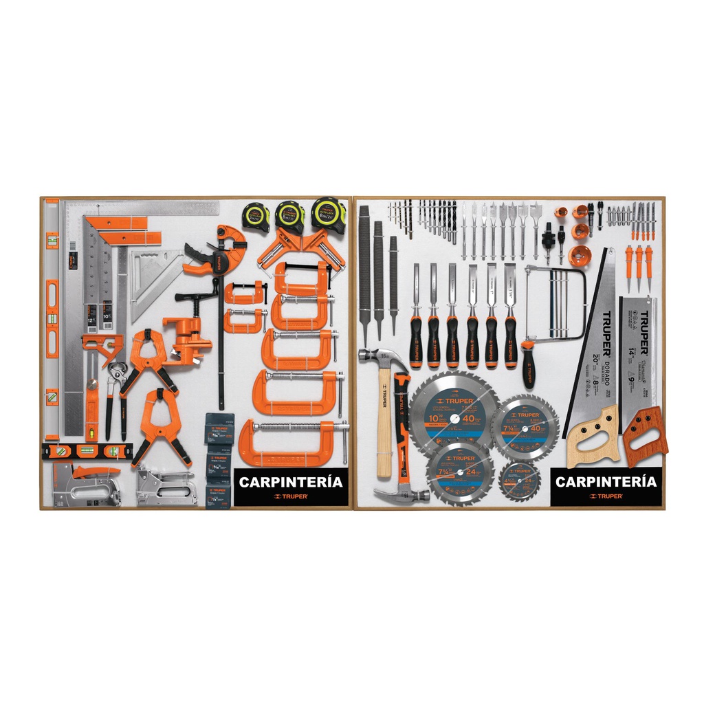 Exhibidor de Carpinteria, 80x80 cm, 2 tableros