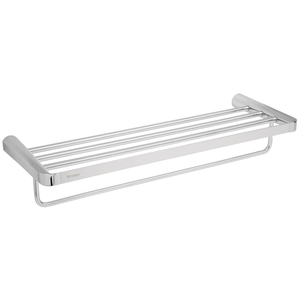 Repisa de laton portatoalla en acabado cromo, Foset Riviera