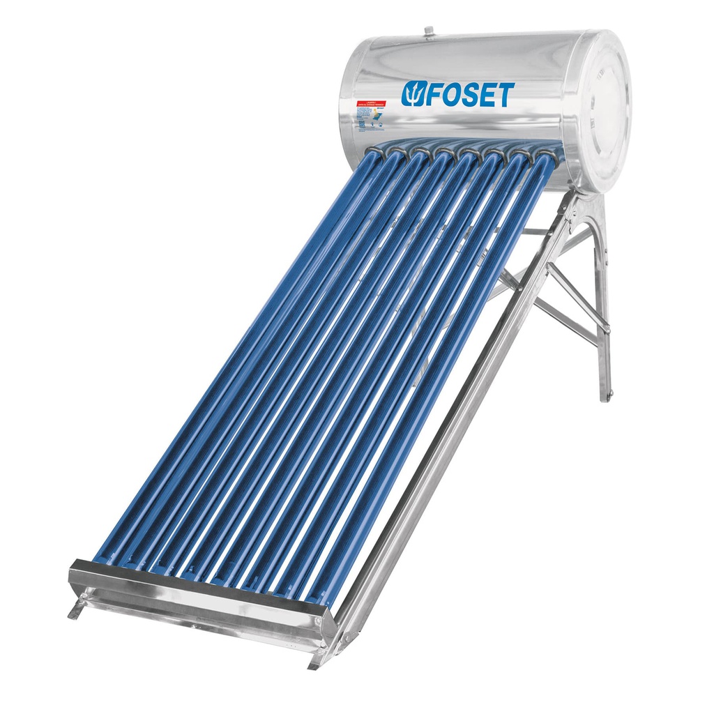 Calentador solar de agua, 8 tubos, 94L, 2 personas, Foset